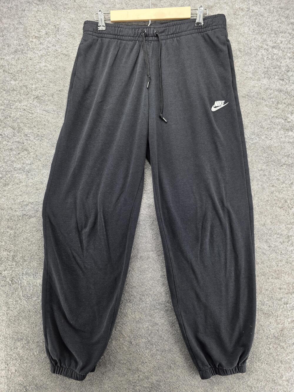 Nike Pants Mens Medium Black Jogger Fleece Elastic Waist Drawstring Pockets
